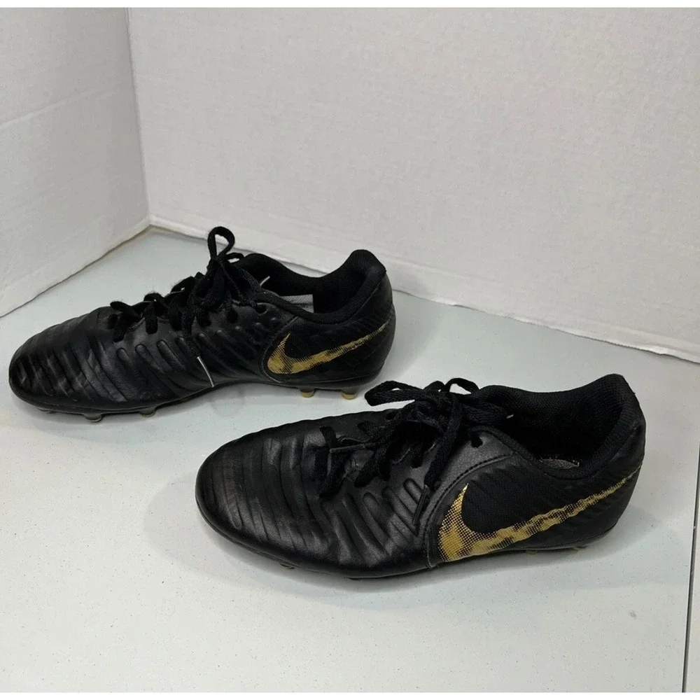 Nike Tiempo Legend 7 Kids‎ Soccer Cleats Black Gold Size 4